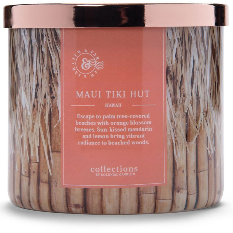 Colonial Candle Travel grande bougie parfumée au soja 3 mèches 411 g - Maui Tiki Hut