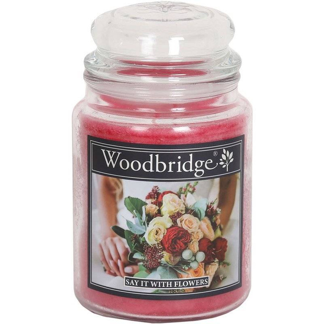 Rose scented candle in glass large Woodbridge - Say It With Flowers