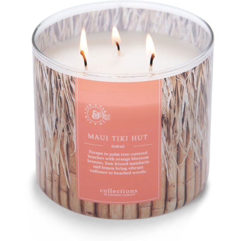 Colonial Candle Travel large soy scented candle 3 wicks 14.5 oz 411 g - Maui Tiki Hut