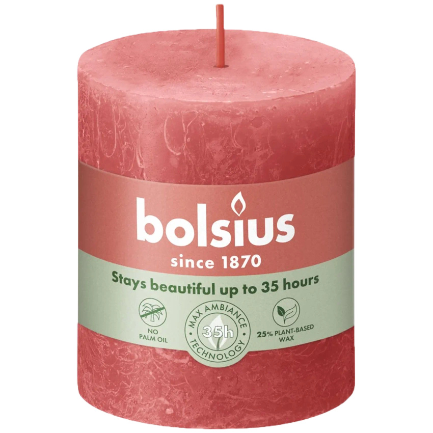 Bolsius Rustic świeca pieńkowa 80/68 mm - Blossom Pink