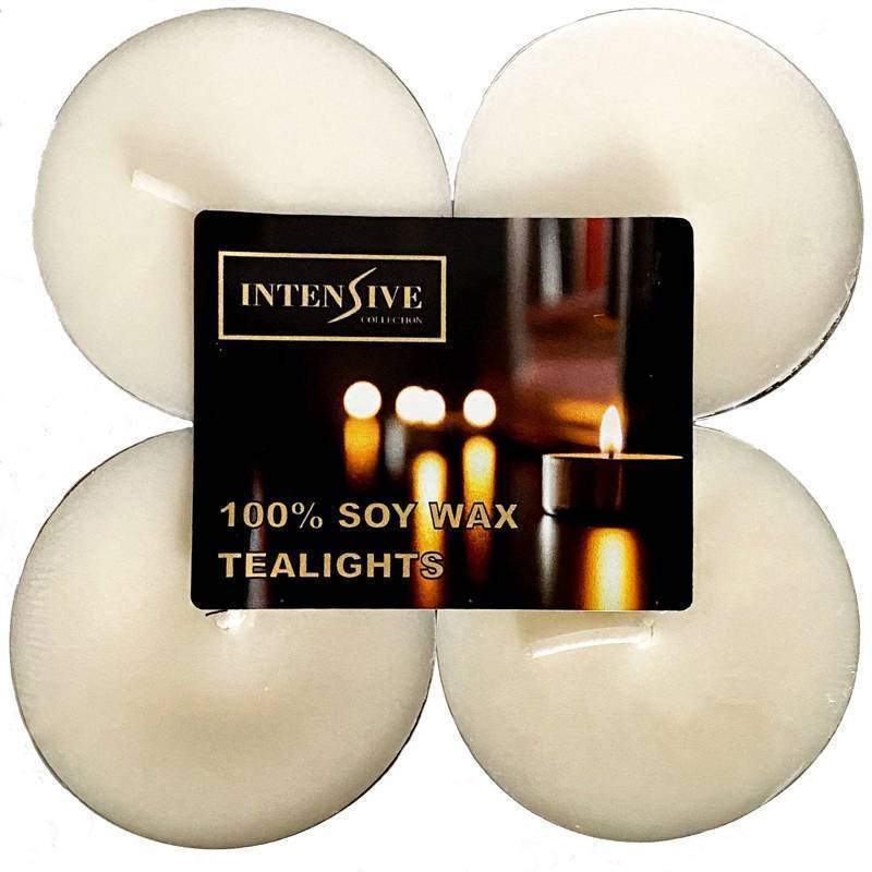 Velas de té de soja sin perfume Colección Intensiva Maxi 4 uds