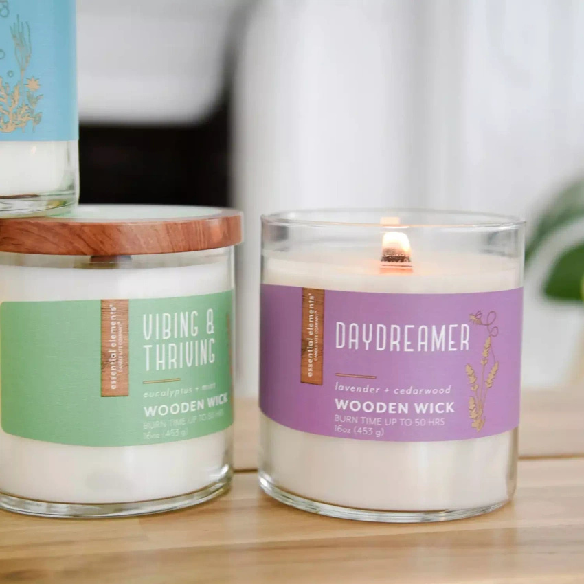 Vela aromática de soja aceites esenciales Candle-lite Essential Elements 454 g - Vibing Thriving