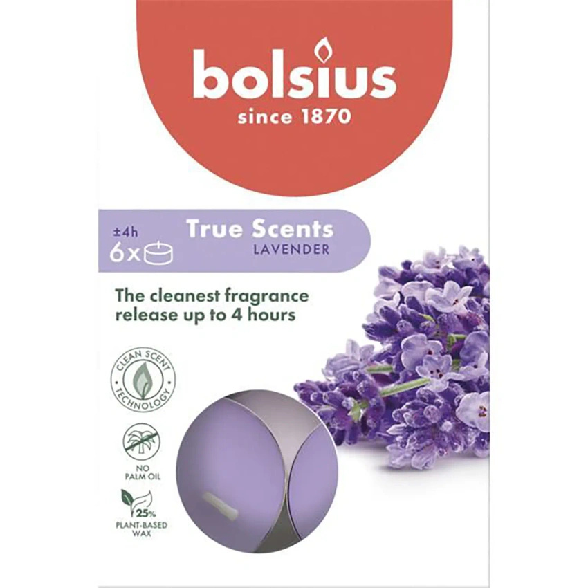 Bolsius True Scents tealighty zapachowe 6 szt - Lavender