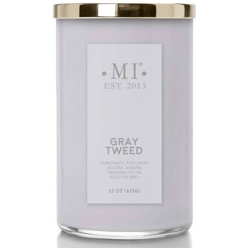 Colonial Candle Verfijnde Soja-geurkaars voor heren in glas 22 oz 623 g - Grijze Tweed