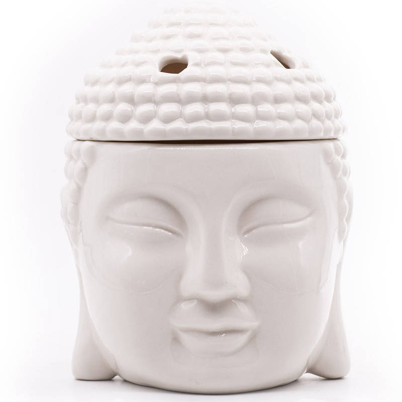 Brûle parfum Bouddha céramique Blanc