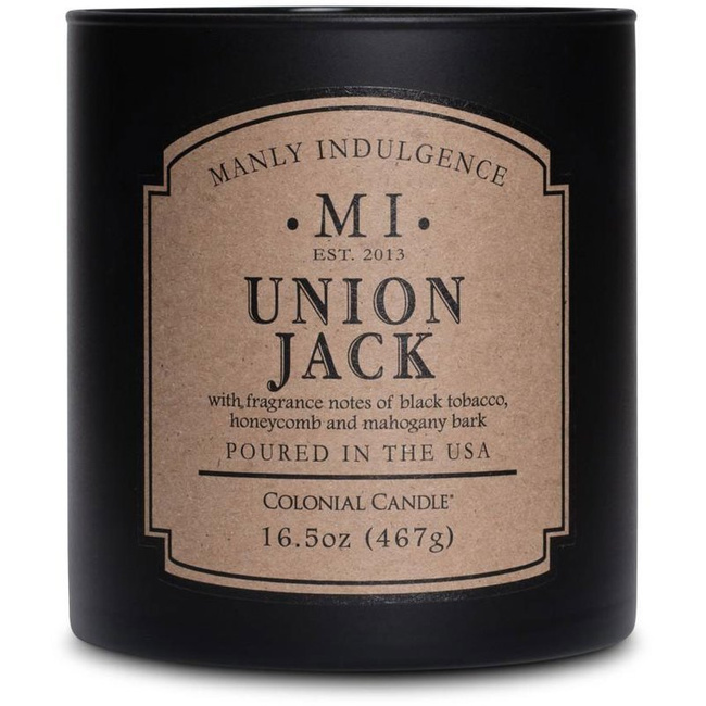Bougie parfumée au soja pour homme Colonial Candle noir - Union Jack